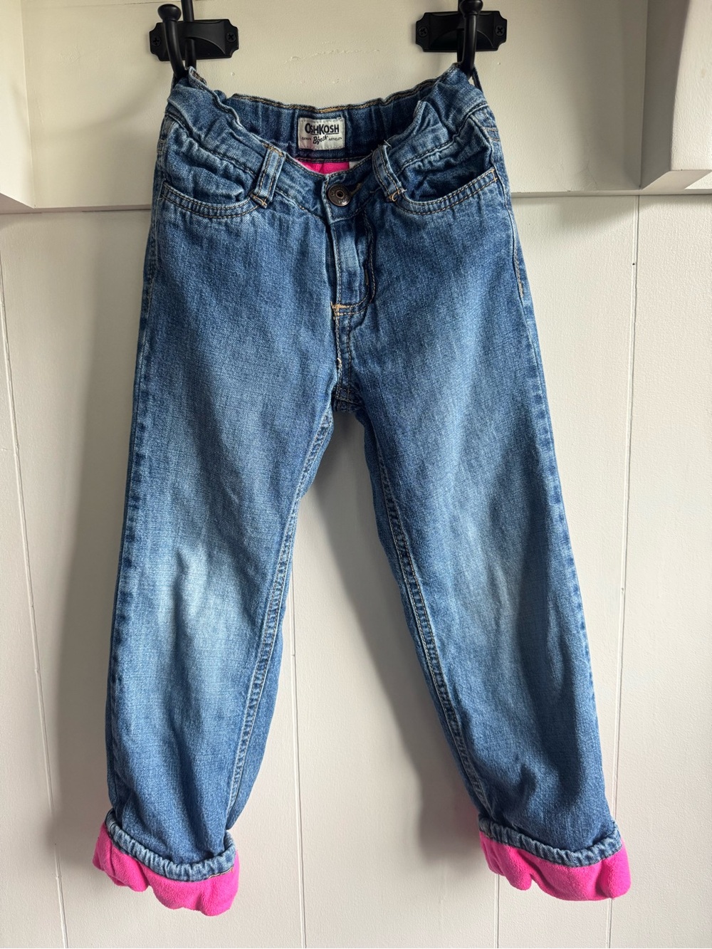OshKosh B'gosh Girls 4T pink flannel lined jeans